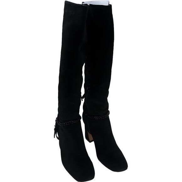 Sanctuary Electric Knee High Suede Boots Black Women's US 8.5M - Picture 1 of 6